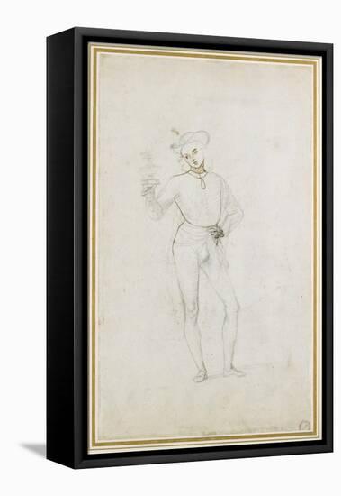 A Study for a Figure in an Adoration of the Magi (Black Chalk with Pen and Brown Ink on White Paper-Pietro Perugino-Framed Stretched Canvas