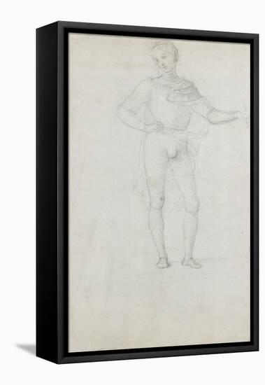 A Study for a Figure in an Adoration of the Magi-Pietro Perugino-Framed Stretched Canvas