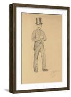 A Study for 'A Parisian Cafe' (1875): Gentleman in a Top Hat, 1875-Ilya Efimovich Repin-Framed Giclee Print