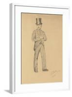 A Study for 'A Parisian Cafe' (1875): Gentleman in a Top Hat, 1875-Ilya Efimovich Repin-Framed Giclee Print