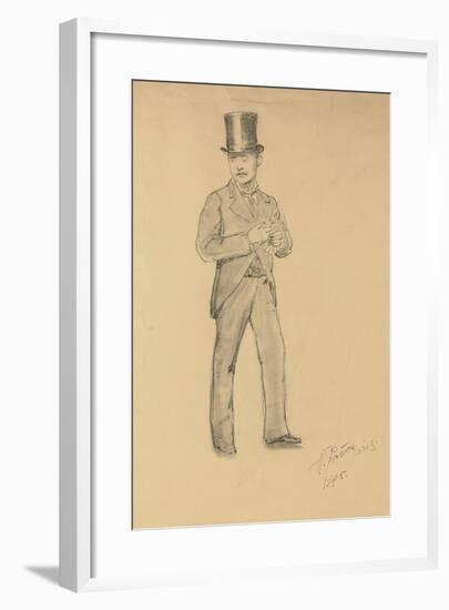 A Study for 'A Parisian Cafe' (1875): Gentleman in a Top Hat, 1875-Ilya Efimovich Repin-Framed Giclee Print