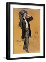 A Study for 'A Parisian Cafe' (1875): Gentleman Standing and Jean-Leon Gerome (1824-1904)-Ilya Efimovich Repin-Framed Giclee Print