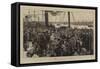 A Study from Life on Prince's Landing Stage, Liverpool, Destroyed by Fire 28 July 1874-Charles Green-Framed Stretched Canvas