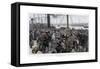 A Study from Life on Prince's Landing Stage, Liverpool - Destroyed by Fire July 28, 1874-null-Framed Stretched Canvas