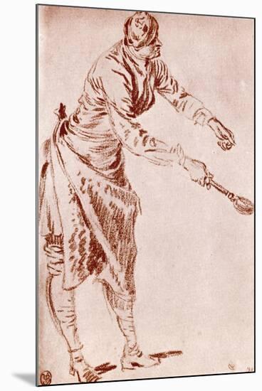 A Study in Sanguine, 1913-Jean-Antoine Watteau-Mounted Giclee Print