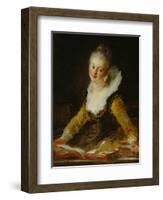 A Study (L'Etude)-Jean-Honoré Fragonard-Framed Giclee Print