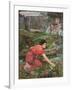 A Study: Maidens Picking Flowers by a Stream, C. 1909-1914-John William Waterhouse-Framed Giclee Print