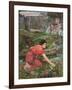 A Study: Maidens Picking Flowers by a Stream, C. 1909-1914-John William Waterhouse-Framed Giclee Print