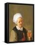 A Study of a Woman Drinking-Adriaen Jansz. Van Ostade-Framed Stretched Canvas