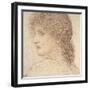 A Study of a Woman's Head, Turned to the Left, 1868 (Red Chalk on Paper)-Edward Burne-Jones-Framed Giclee Print