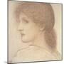 A Study of a Woman's Head, Turned to the Left, 1868 (Red Chalk on Paper)-Edward Burne-Jones-Mounted Giclee Print