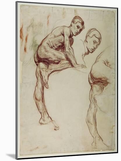 A Study of a Young Man Climbing, C.1898-Sir William Orpen-Mounted Giclee Print