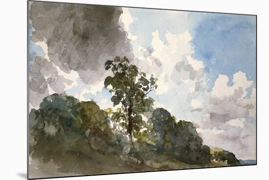 A Study of Clouds and Trees-John Constable-Mounted Art Print