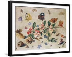 A Study of Flowers and Insects-Jan Van, The Elder Kessel-Framed Giclee Print