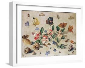 A Study of Flowers and Insects-Jan Van, The Elder Kessel-Framed Giclee Print