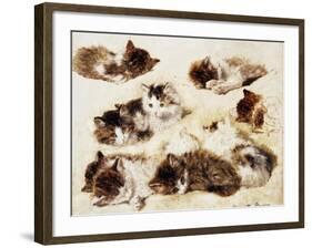 A Study of Kittens, 1898-Henriette Ronner-Knip-Framed Giclee Print