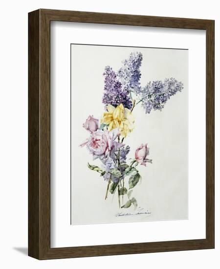 A Study of Lilac and Roses-Madeleine Lemaire-Framed Photographic Print