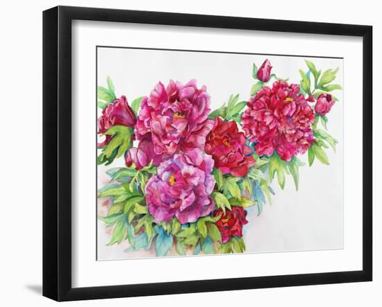 A Study of Red Peonies-Joanne Porter-Framed Giclee Print