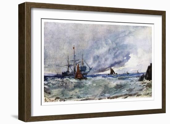 A Study of Sky and Sea from the Deck of a Vessel Off Tarifa, 1901-W Richards-Framed Giclee Print