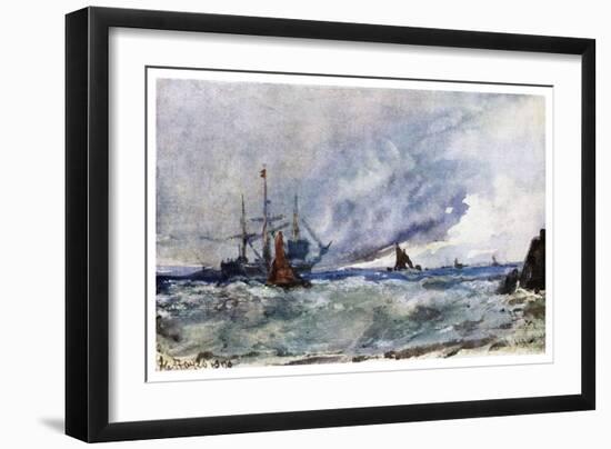 A Study of Sky and Sea from the Deck of a Vessel Off Tarifa, 1901-W Richards-Framed Giclee Print
