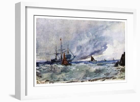 A Study of Sky and Sea from the Deck of a Vessel Off Tarifa, 1901-W Richards-Framed Giclee Print