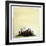 A Stump with Flowers Surrounding it with an Open Book on Top-Wendy Edelson-Framed Giclee Print