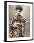 A Stunning Photographic Postcard Depicting a Young Japanese Girl Playing the Voilin-null-Framed Photographic Print