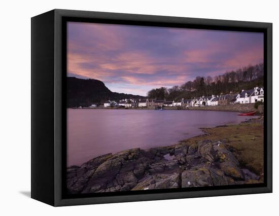 A Stunning Sky at Dawn over the Pictyresque Village of Plockton, Ross-Shire, Scotland, United Kingd-Jon Gibbs-Framed Stretched Canvas