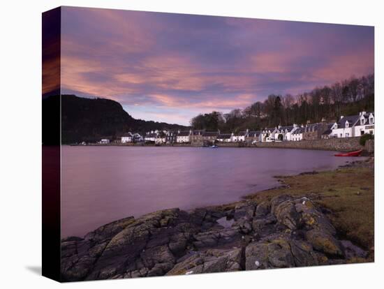 A Stunning Sky at Dawn over the Pictyresque Village of Plockton, Ross-Shire, Scotland, United Kingd-Jon Gibbs-Stretched Canvas