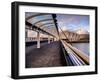 A Stunning Sunset over Bells Bridge, Glasgow, Scotland, United Kingdom, Europe-Jim Nix-Framed Photographic Print