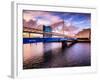 A Stunning Sunset over Bells Bridge, Glasgow, Scotland, United Kingdom, Europe-Jim Nix-Framed Photographic Print