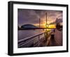 A Stunning Sunset over the River Clyde, Glasgow, Scotland, United Kingdom, Europe-Jim Nix-Framed Photographic Print