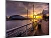 A Stunning Sunset over the River Clyde, Glasgow, Scotland, United Kingdom, Europe-Jim Nix-Mounted Photographic Print