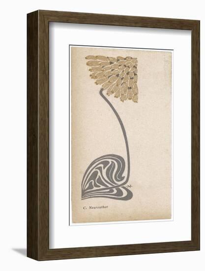 A Stylized, Art Nouveau Depiction of a Flower - Possibly a Dandelion-null-Framed Photographic Print