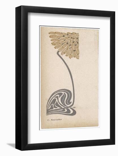 A Stylized, Art Nouveau Depiction of a Flower - Possibly a Dandelion-null-Framed Photographic Print