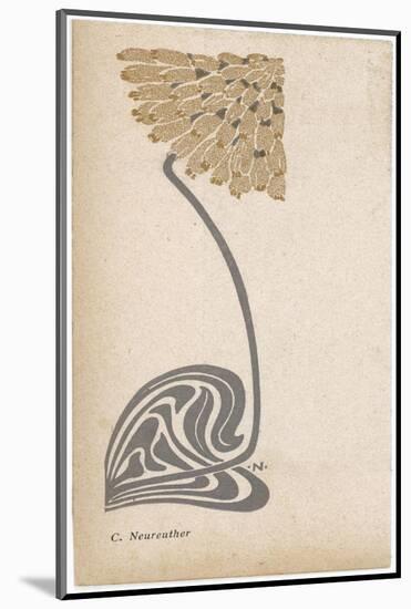 A Stylized, Art Nouveau Depiction of a Flower - Possibly a Dandelion-null-Mounted Photographic Print