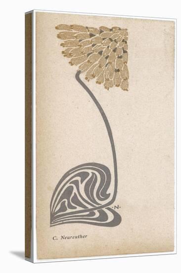 A Stylized, Art Nouveau Depiction of a Flower - Possibly a Dandelion-null-Stretched Canvas