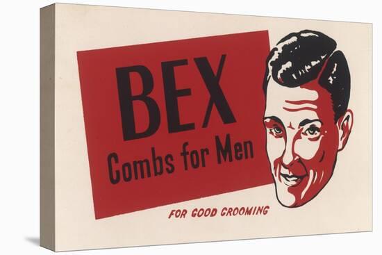 A Suave Young Man Advertises Bex Combs for Men "For Good Grooming"-null-Stretched Canvas