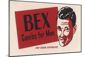 A Suave Young Man Advertises Bex Combs for Men "For Good Grooming"-null-Mounted Art Print