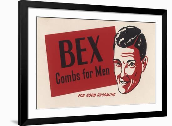 A Suave Young Man Advertises Bex Combs for Men "For Good Grooming"-null-Framed Premium Giclee Print