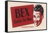 A Suave Young Man Advertises Bex Combs for Men "For Good Grooming"-null-Framed Stretched Canvas