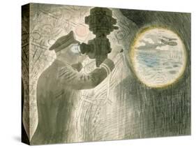 A Submarine (Submarine) Officer Looking through the Periscope. Watercolor and Pencil on Paper, 1940-Eric Ravilious-Stretched Canvas