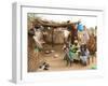 A Sudanese Family is Seen Inside Their Thatched Hut During the Visit of Unicef Goodwill Ambassador-null-Framed Premium Photographic Print