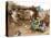 A Sudanese Family is Seen Inside Their Thatched Hut During the Visit of Unicef Goodwill Ambassador-null-Stretched Canvas