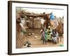 A Sudanese Family is Seen Inside Their Thatched Hut During the Visit of Unicef Goodwill Ambassador-null-Framed Photographic Print