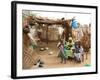 A Sudanese Family is Seen Inside Their Thatched Hut During the Visit of Unicef Goodwill Ambassador-null-Framed Photographic Print