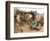 A Sudanese Family is Seen Inside Their Thatched Hut During the Visit of Unicef Goodwill Ambassador-null-Framed Photographic Print