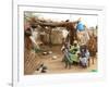 A Sudanese Family is Seen Inside Their Thatched Hut During the Visit of Unicef Goodwill Ambassador-null-Framed Photographic Print