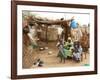 A Sudanese Family is Seen Inside Their Thatched Hut During the Visit of Unicef Goodwill Ambassador-null-Framed Photographic Print