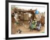 A Sudanese Family is Seen Inside Their Thatched Hut During the Visit of Unicef Goodwill Ambassador-null-Framed Photographic Print